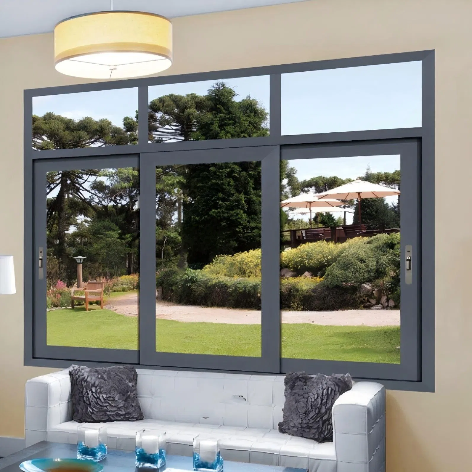 Ventanas corredizas de aluminio o metal con ruptura térmica de alta venta con doble acristalamiento para residencias y oficinas