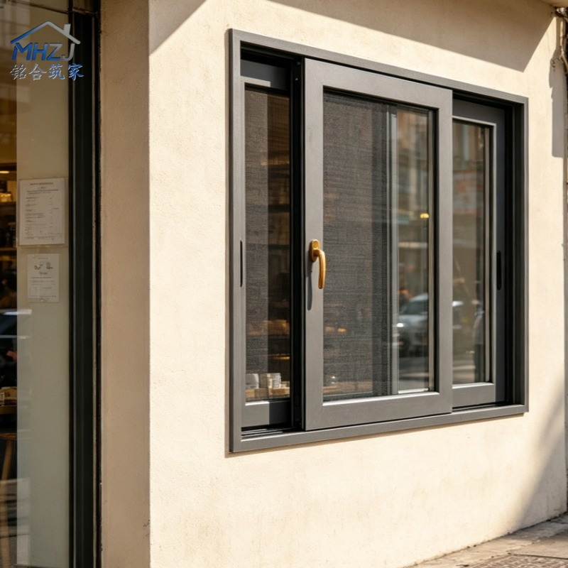 Ventana deslizante de aluminio directa de fábrica, ventana de aluminio que ahorra espacio para balcón de apartamento, cocina y diseño de habitación pequeña