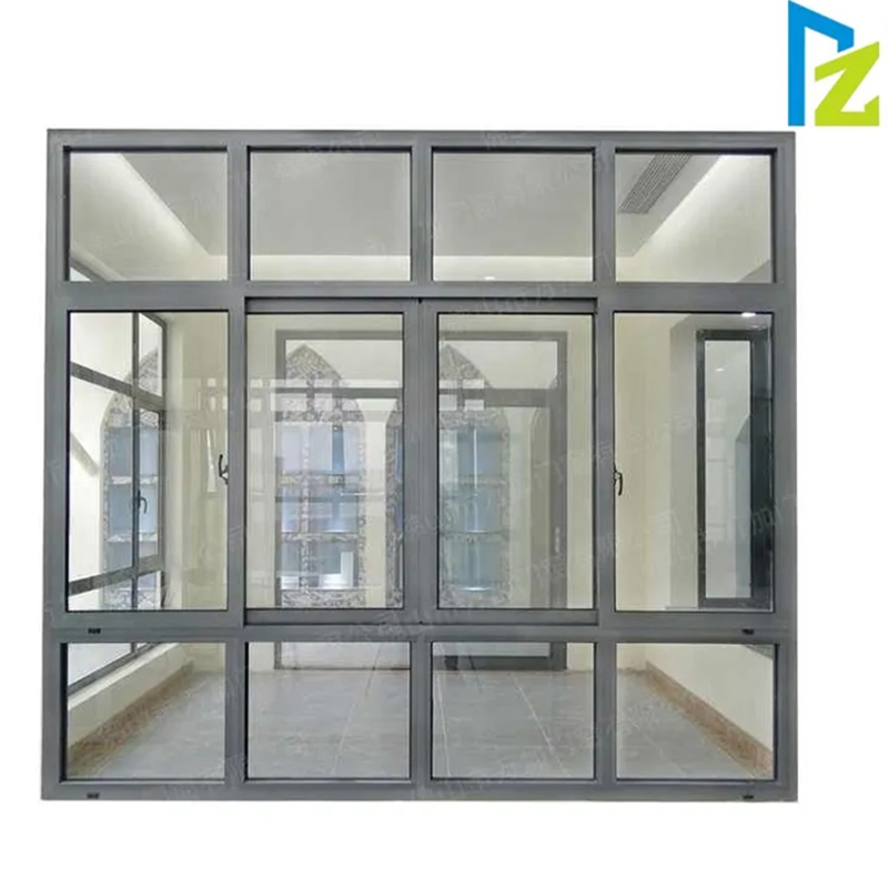 Ventana francesa deslizante de aluminio con marco de metal diseñado a medida, con resistencia al sonido y al viento