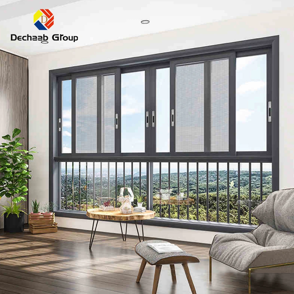 Aislamiento térmico persiana de aluminio con lamas doble cristal mosquitera ventana americana con ruptura térmica ventanas deslizantes