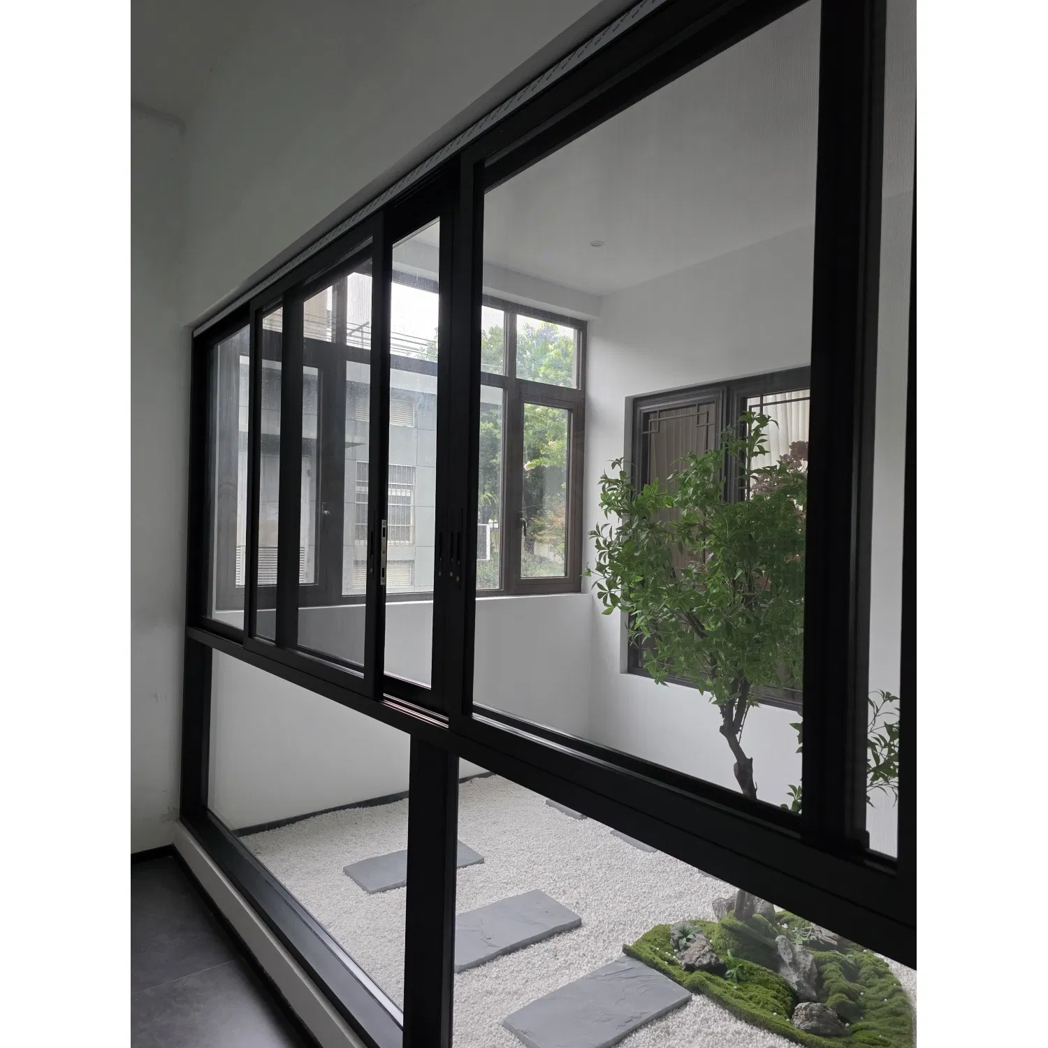 Ventana deslizante de aluminio motorizada de doble acristalamiento residencial