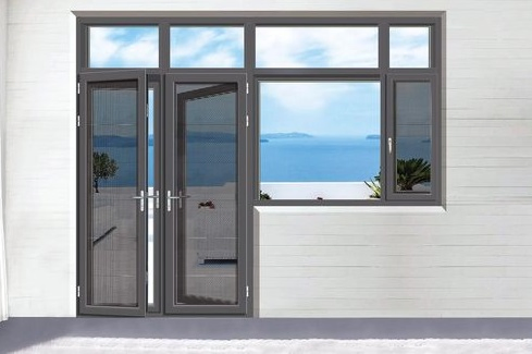 Puerta deslizante de seguridad de aluminio con vidrio, con bisagras deslizantes anti-robo