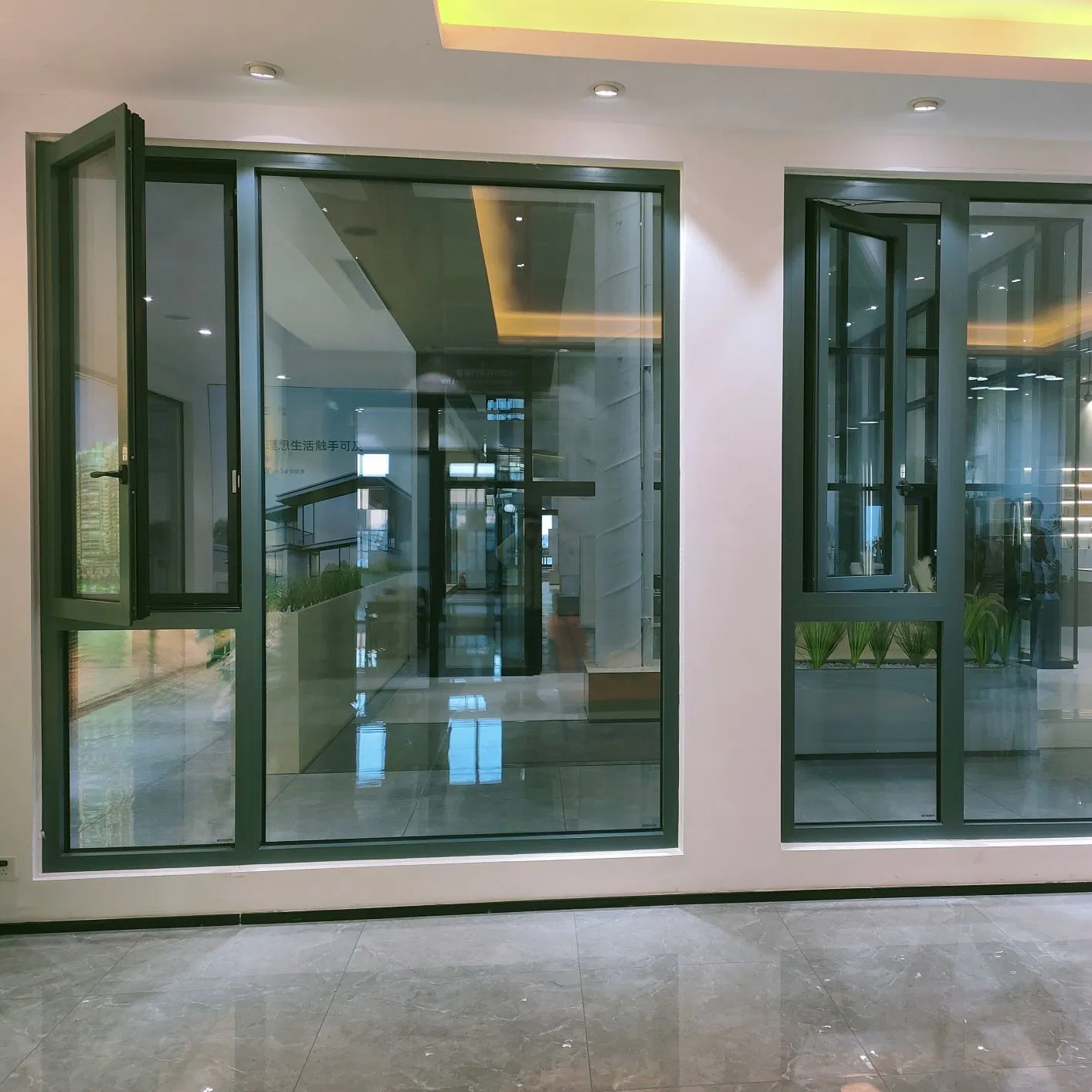 Ventana y puerta oscilante de aluminio residencial de doble acristalamiento, metal UPVC, toldo, ventana de casement, ventana deslizante de vidrio