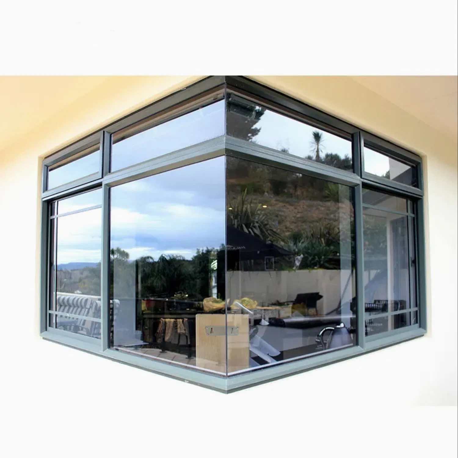 Mejor ventana deslizante de aluminio con doble cristal, mosquitero, insonorizada, ventana de esquina/ventana en forma de L