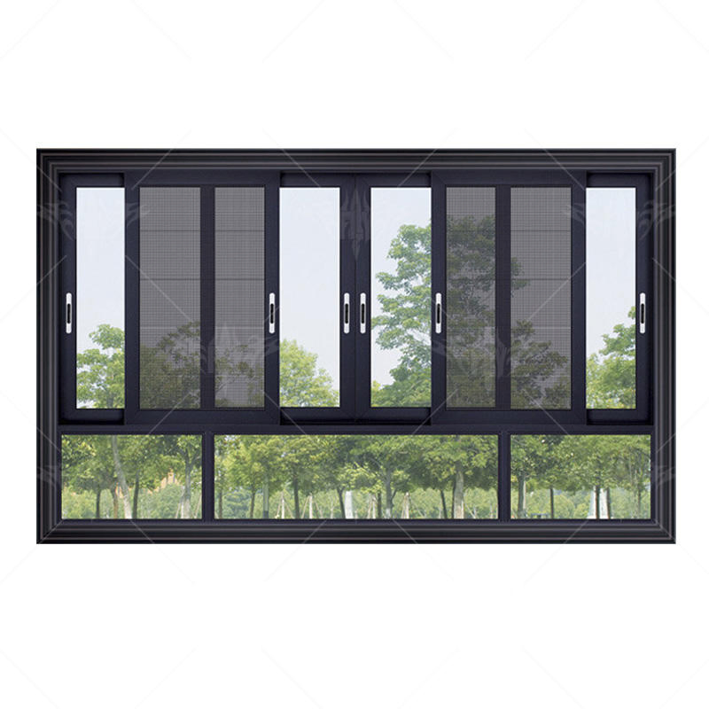 Ventanas corredizas de vidrio doble acristalado de aluminio para balcón de PA