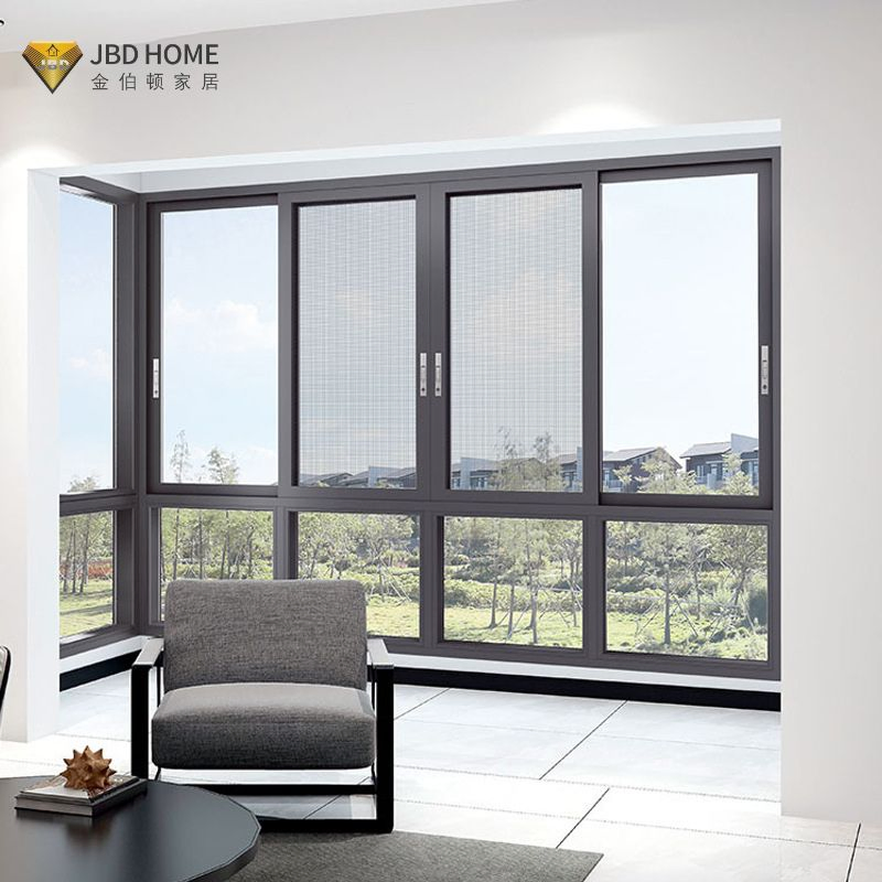 Ventanas deslizantes de aluminio elegantes para hoteles, ventana de metal moderna