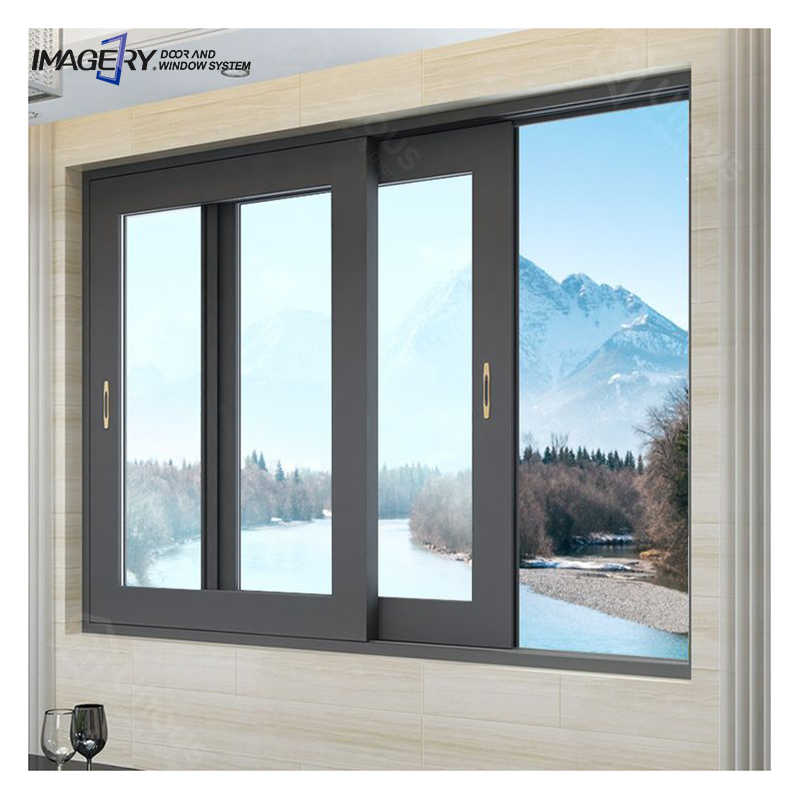 Ventanas deslizantes horizontales de aluminio para casas comerciales con reja antirrobo