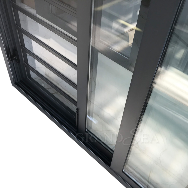 Sistema de deslizamiento grande de ventana deslizante de aluminio con persianas