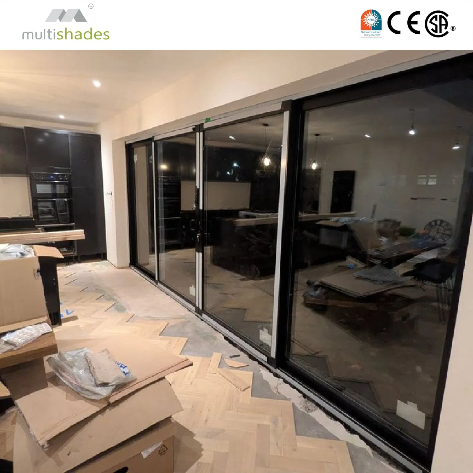 Ventana de aluminio con ruptura térmica estándar Nfrc de múltiples tonos con vidrio templado, ventana deslizante de aluminio resistente al viento