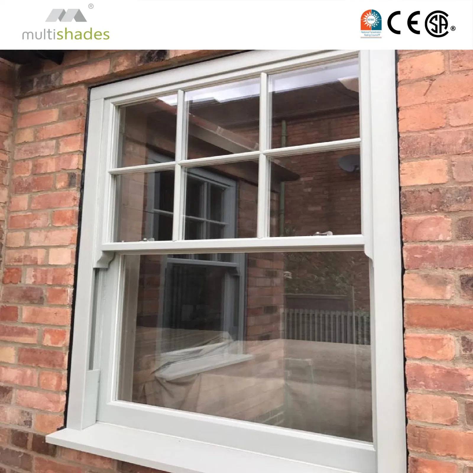 Ventana de aluminio resistente al impacto, ventana colgante a prueba de huracanes para el código de construcción de Florida, ventana deslizante