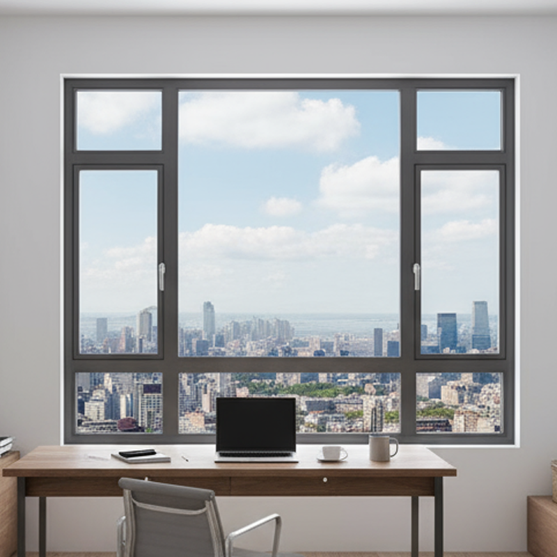 Ventanas deslizantes colgantes de aluminio, fabricadas en fábrica, muy populares, con vidrio de alta calidad que aísla del sonido y del calor