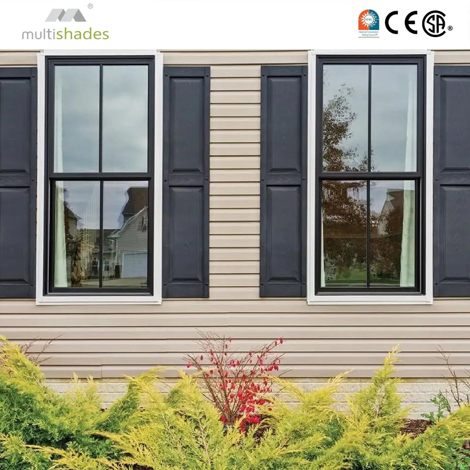 Ventana deslizante vertical de aluminio negro americano con cristal, ventana de doble hoja con mosquitera, ventanas deslizantes verticales