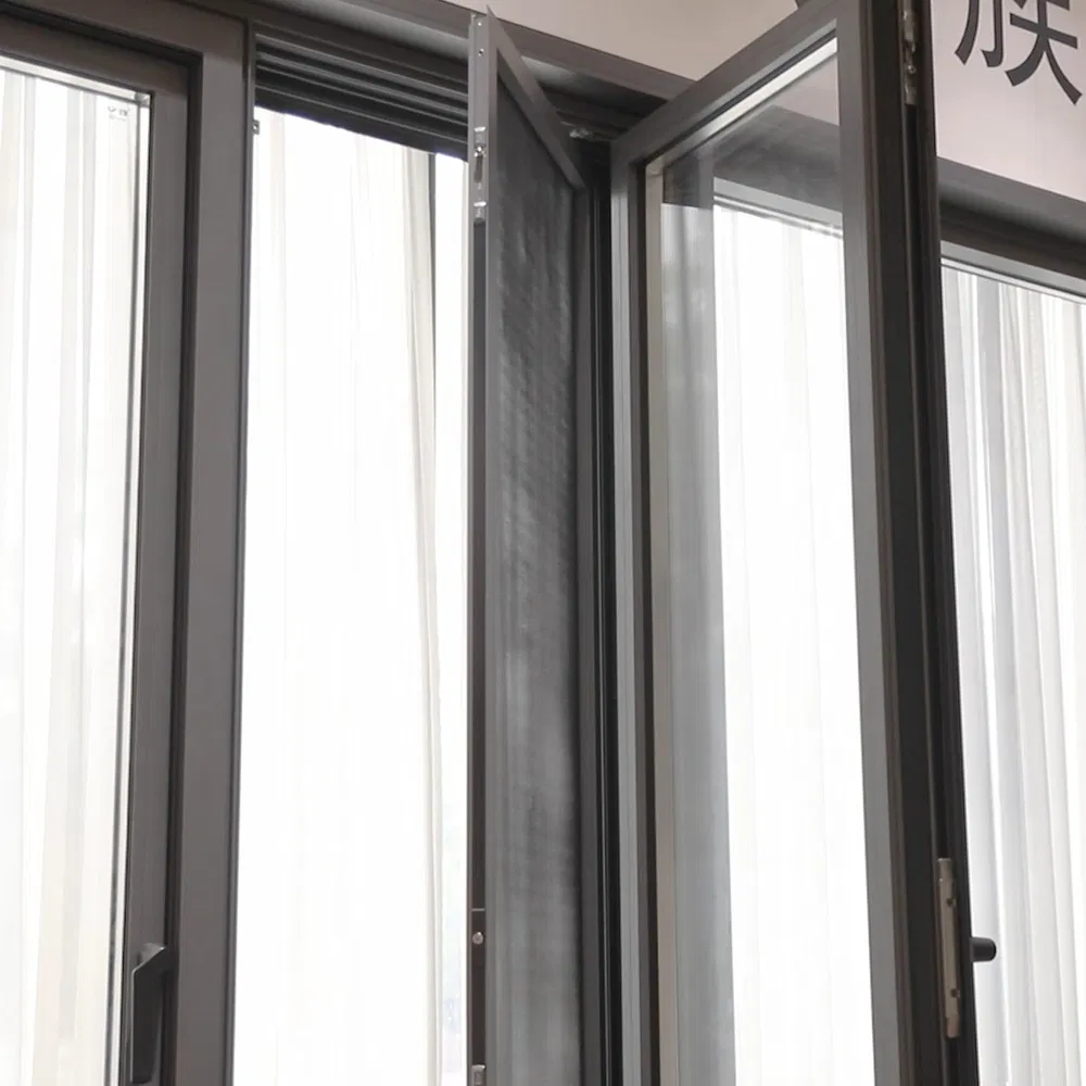 Ventanas deslizantes de aluminio de doble acristalamiento y ventanas de giro y inclinación con resistencia de rendimiento confiable y buena aislamiento térmico