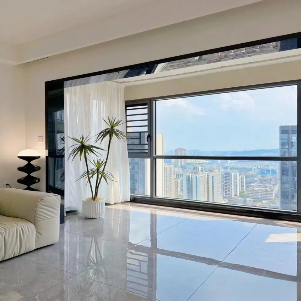Ventana deslizante de aluminio térmico estable y pequeña prueba para edificios residenciales de gran altura