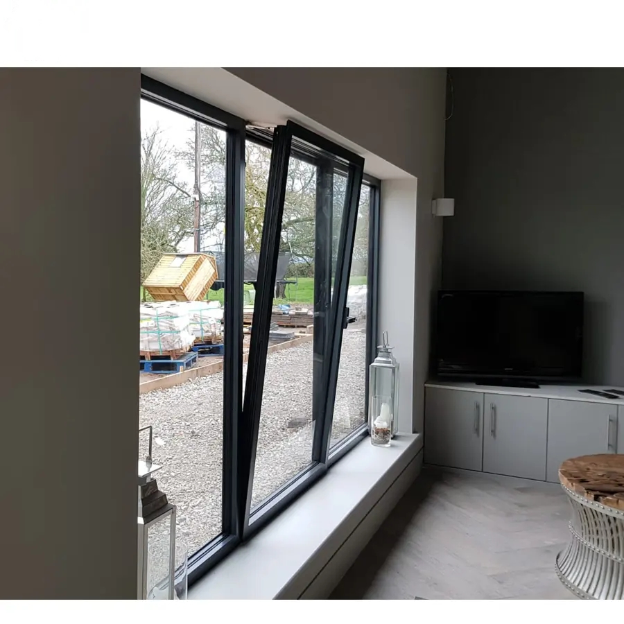 Venta Caliente Ventana de Aluminio UPVC PVC Vinilo Doble Triple Acristalamiento Templado Aislante Acústico de Impacto de Huracán Abatible Corredera Oscilobatiente Doble Colgada
