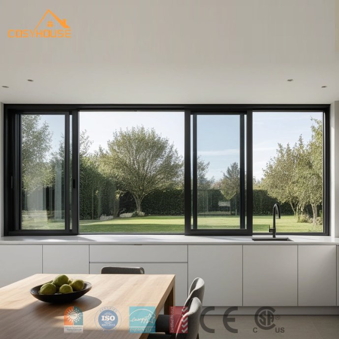 Ventana deslizante de aluminio eficiente en energía con doble acristalamiento Nfrc As2047 certificada