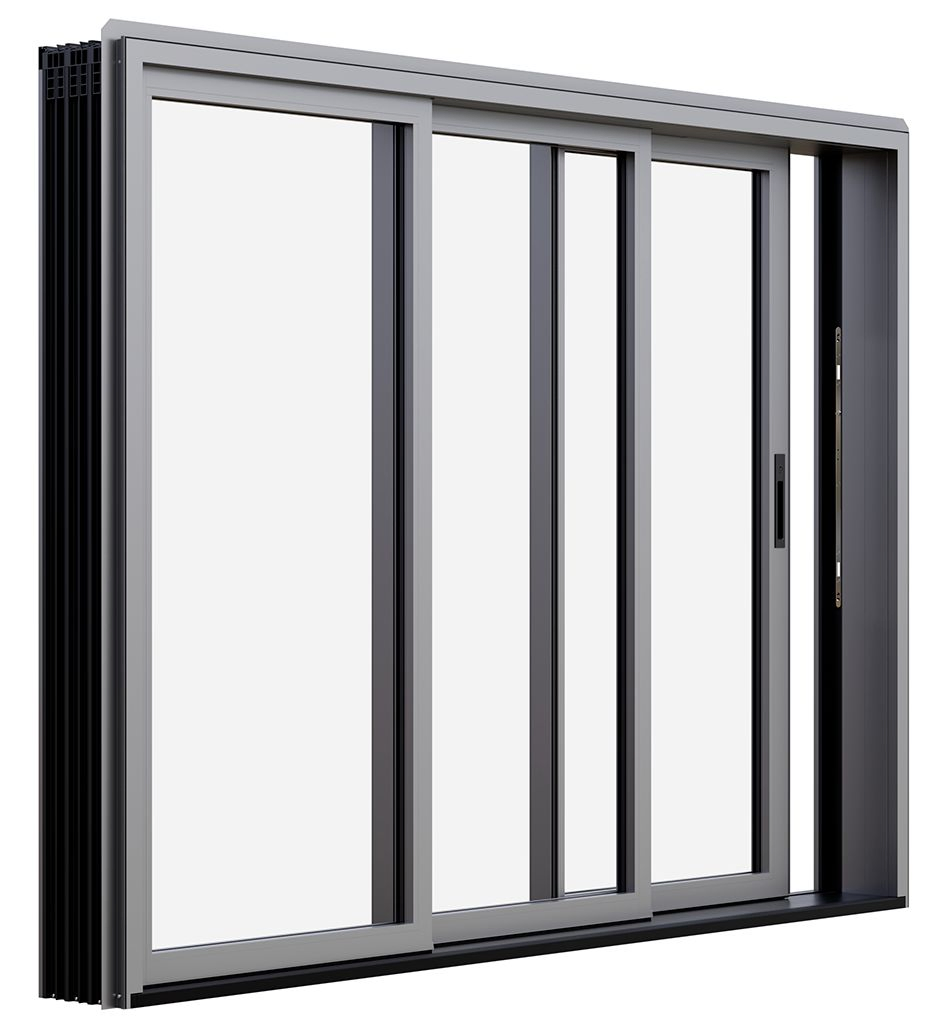As2047 Ventana deslizante de aluminio con doble acristalamiento certificada, resistente a huracanes e impactos, con mosquitera