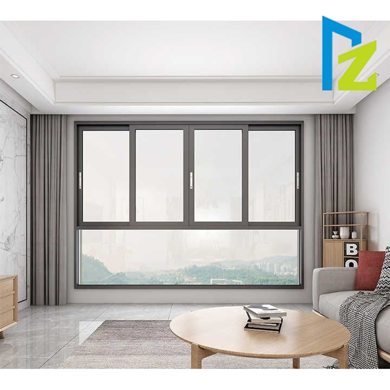 Ventana francesa deslizante de aluminio con marco de metal diseñado a medida, con resistencia al sonido y al viento