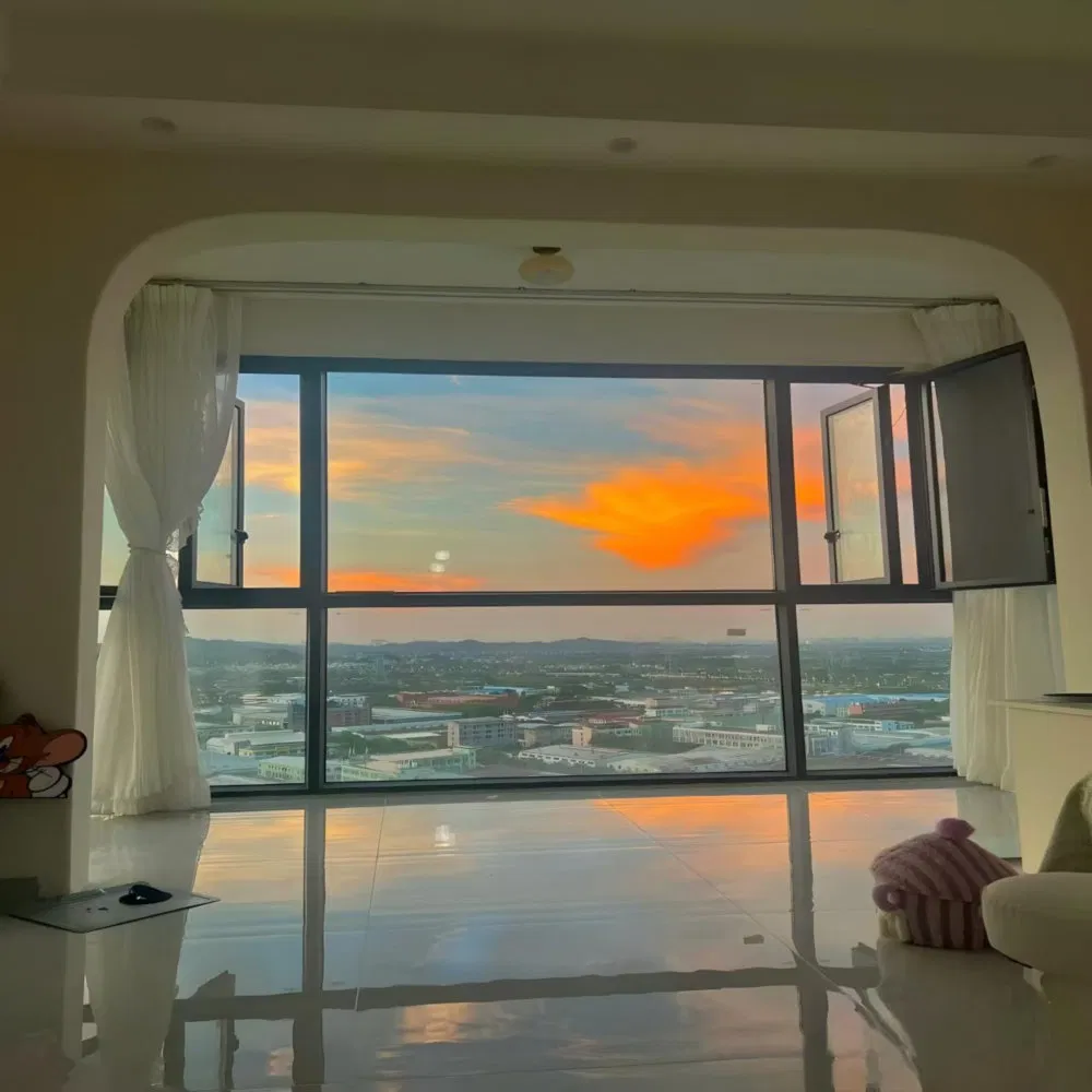 Ventana deslizante de aluminio térmico estable y pequeña prueba para edificios residenciales de gran altura
