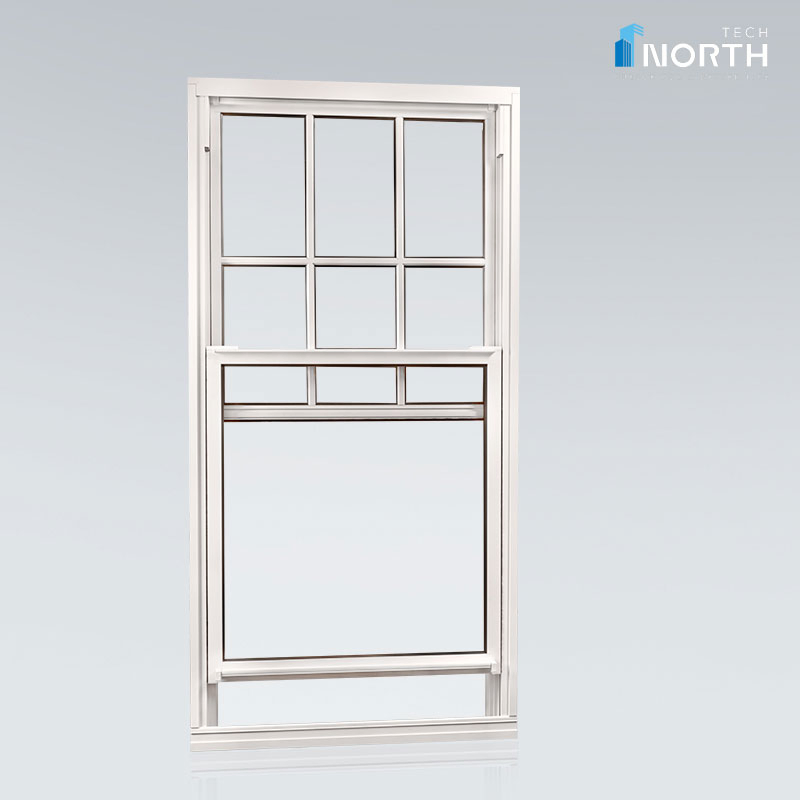 Ventanas de aluminio y madera revestida de aluminio de calidad, de un solo y doble panel, deslizamiento vertical, con ruptura térmica, fabricante de bajo precio