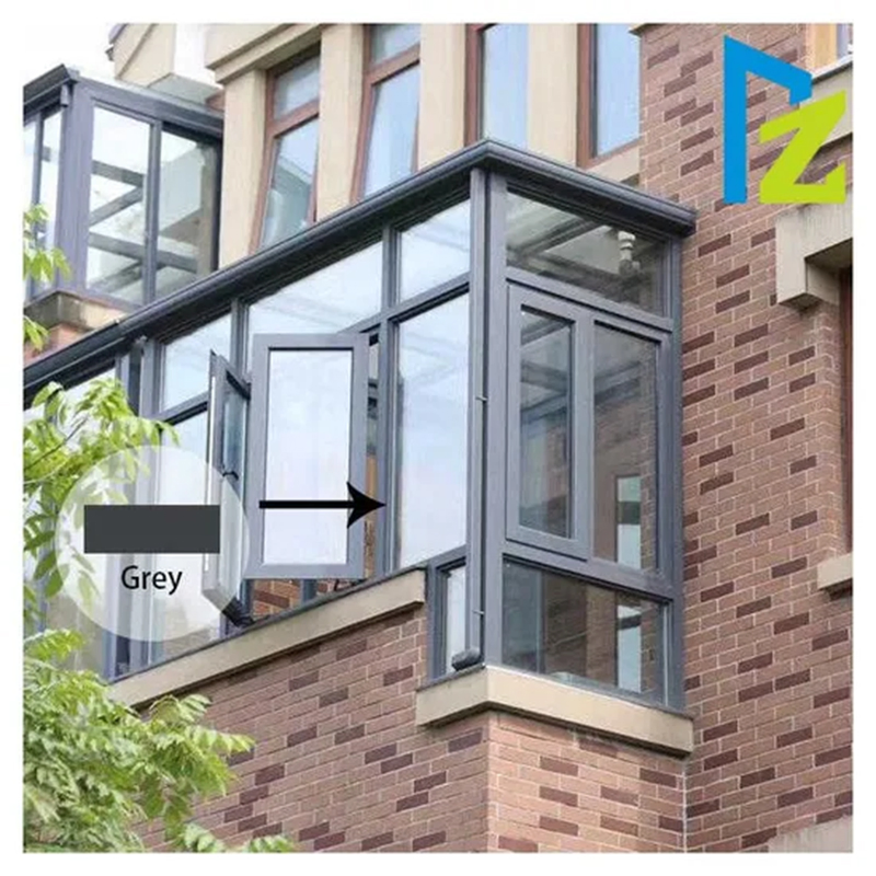 Ventana francesa deslizante de aluminio con marco de metal diseñado a medida, con resistencia al sonido y al viento