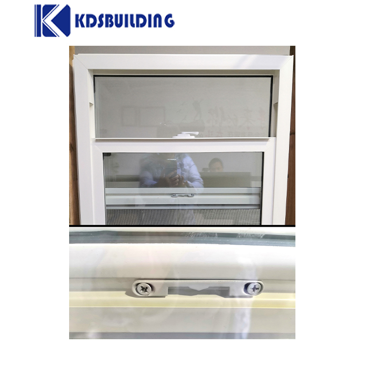 Casa Kdsbuilding Grande Deslizante Vertical Estilo Americano Plástico Vinilo PVC UPVC Ventanas de Un Solo Panel Deslizantes