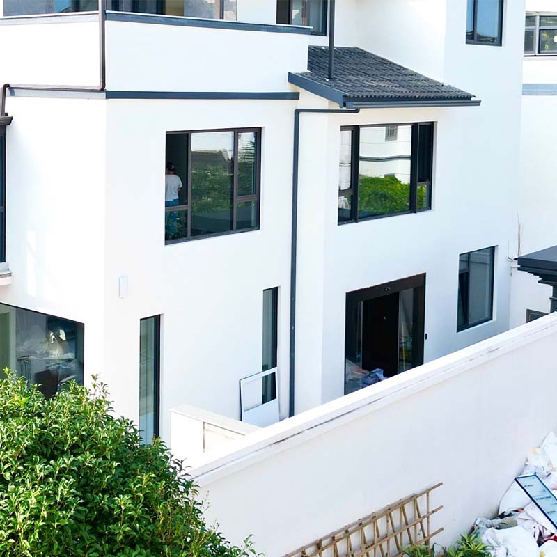 Ventanas y puertas modernas de perfil delgado de aleación de aluminio negro con alta resistencia al impacto