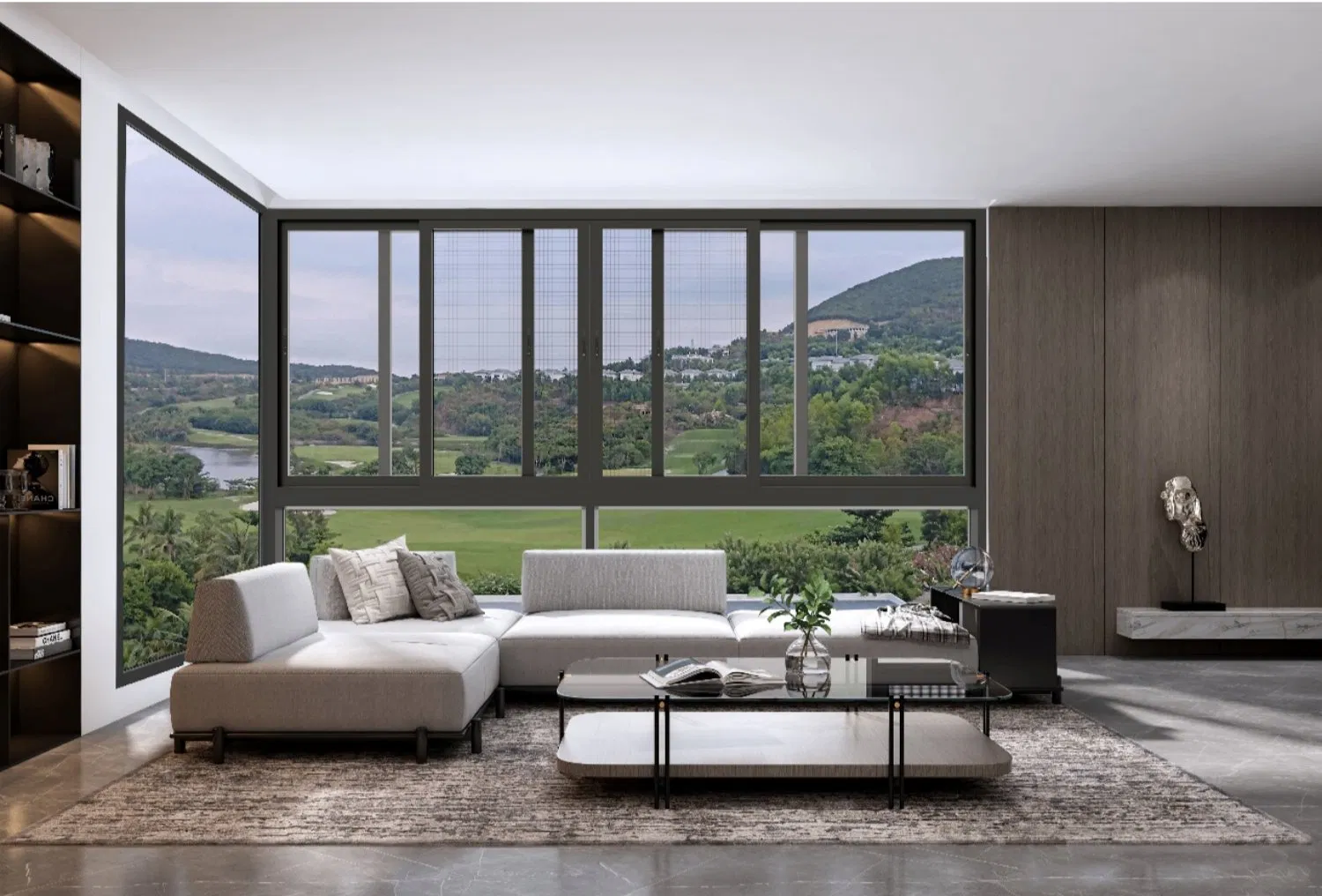 Ventana deslizante de aluminio motorizada de doble acristalamiento residencial