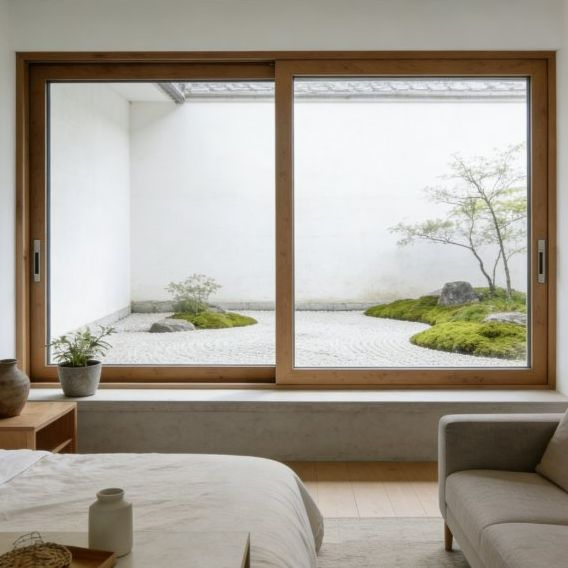 Ventana deslizante de aluminio con vidrio templado esmerilado de alta seguridad