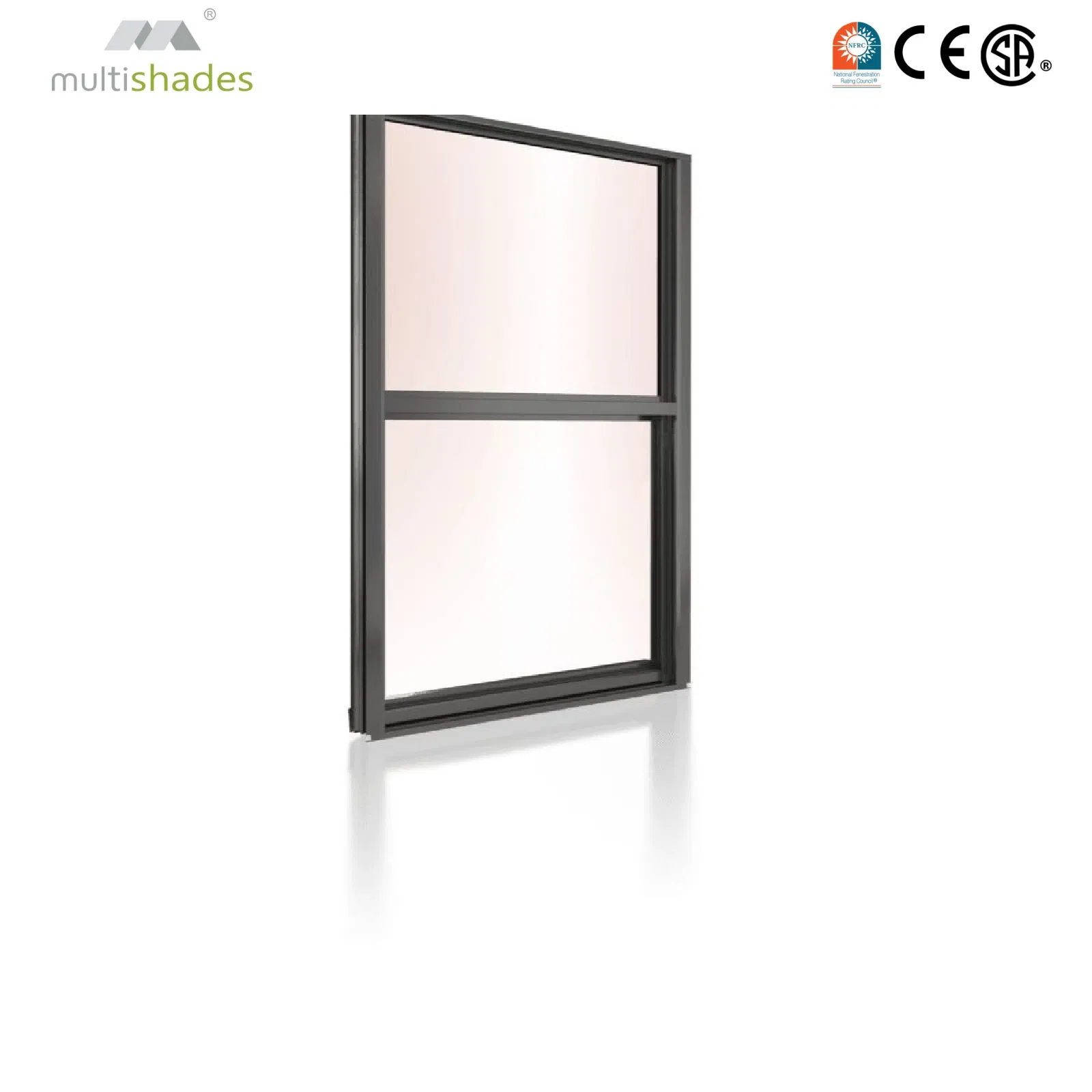 Ventana deslizante vertical resistente a huracanes de aluminio negro personalizado para apartamentos con cristal templado y reducción de ruido de Multishades