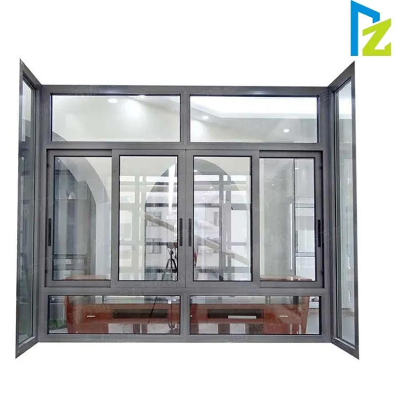 Ventana francesa deslizante de aluminio con marco de metal diseñado a medida, con resistencia al sonido y al viento