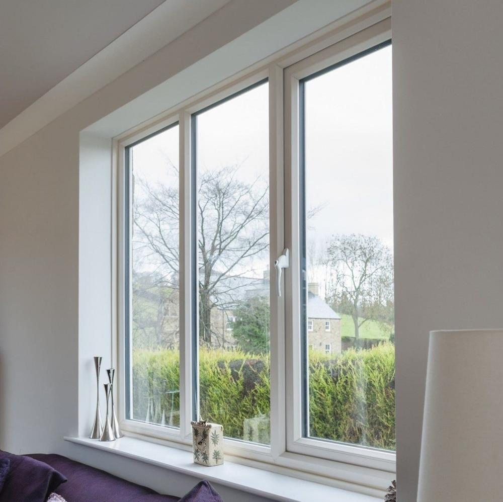 Ventana de PVC deslizante resistente a huracanes con doble acristalamiento