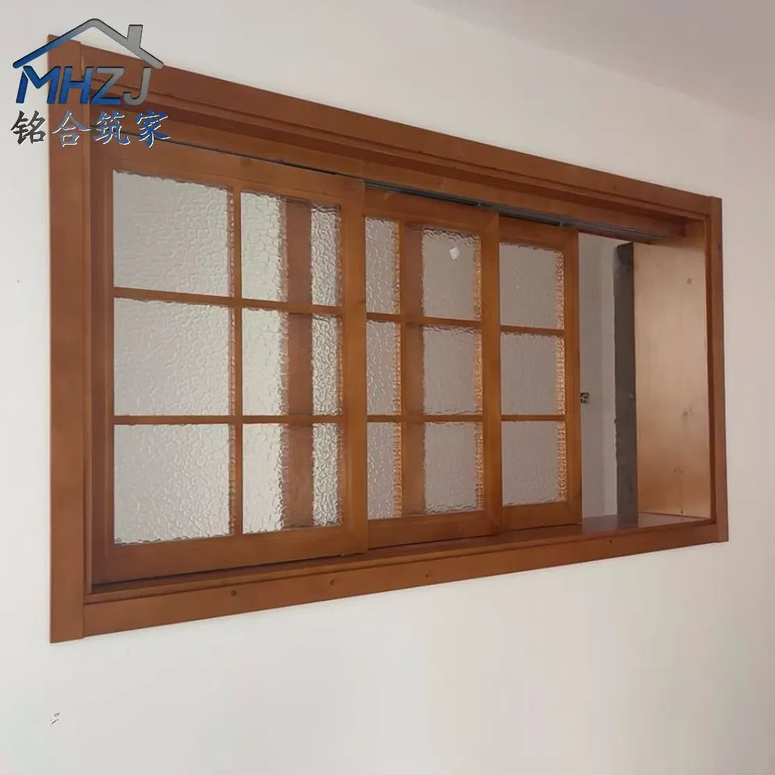 Ventana deslizante de marco de madera moderna con construcción de madera maciza, vidrio energéticamente eficiente para proyectos residenciales contemporáneos