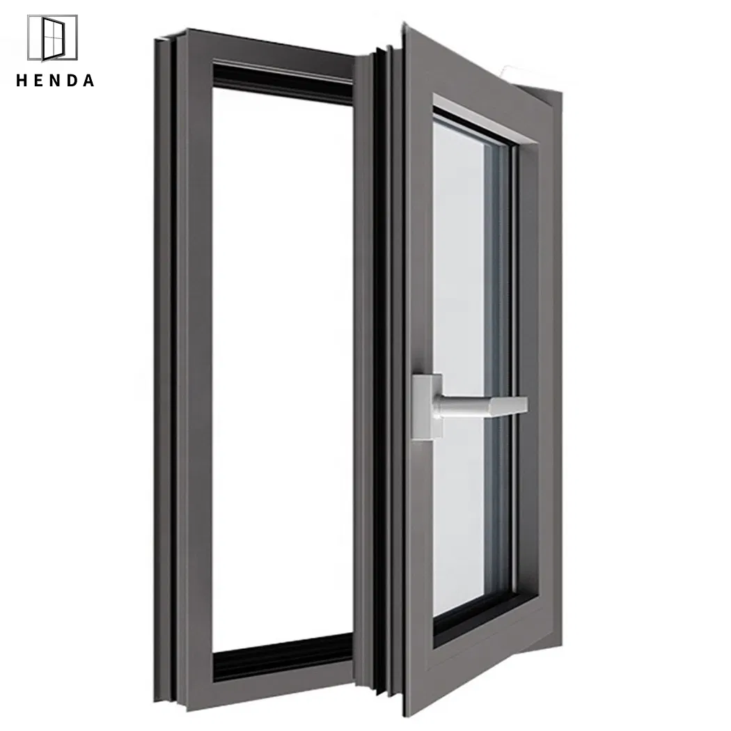 Impacto de huracán diseño de fábrica de parrillas puertas y ventanas ruptura térmica aluminio/PVC/UPVC toldo deslizante plegable ventana de guillotina de vidrio