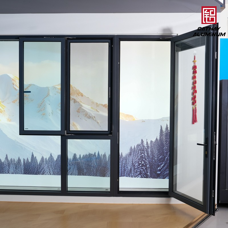 Ventana de casement deslizante de aleación de aluminio de diseño moderno personalizado