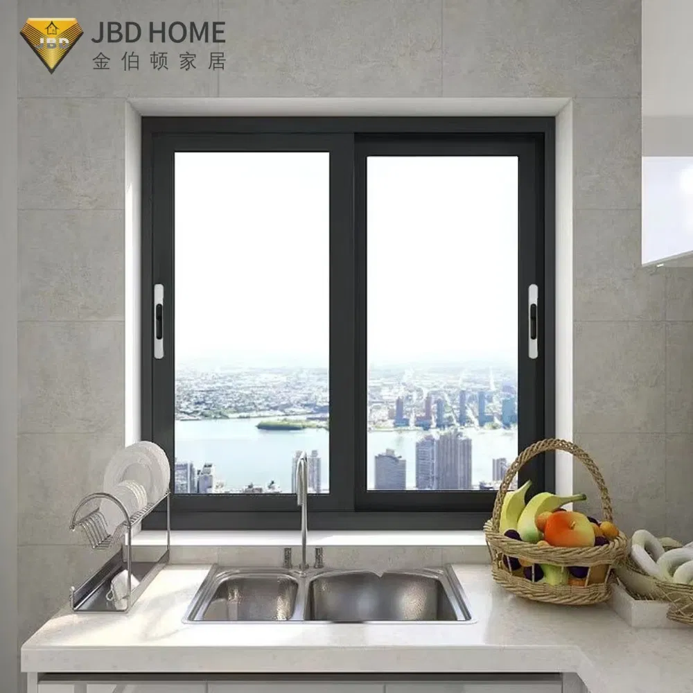 Ventana deslizante de aluminio aislada a prueba de huracanes con vidrio resistente a impactos, listado por NFRC