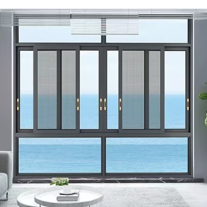 Ventana Deslizante Multifuncional con un Gran Reposabrazos y Estante para Secar Ropa