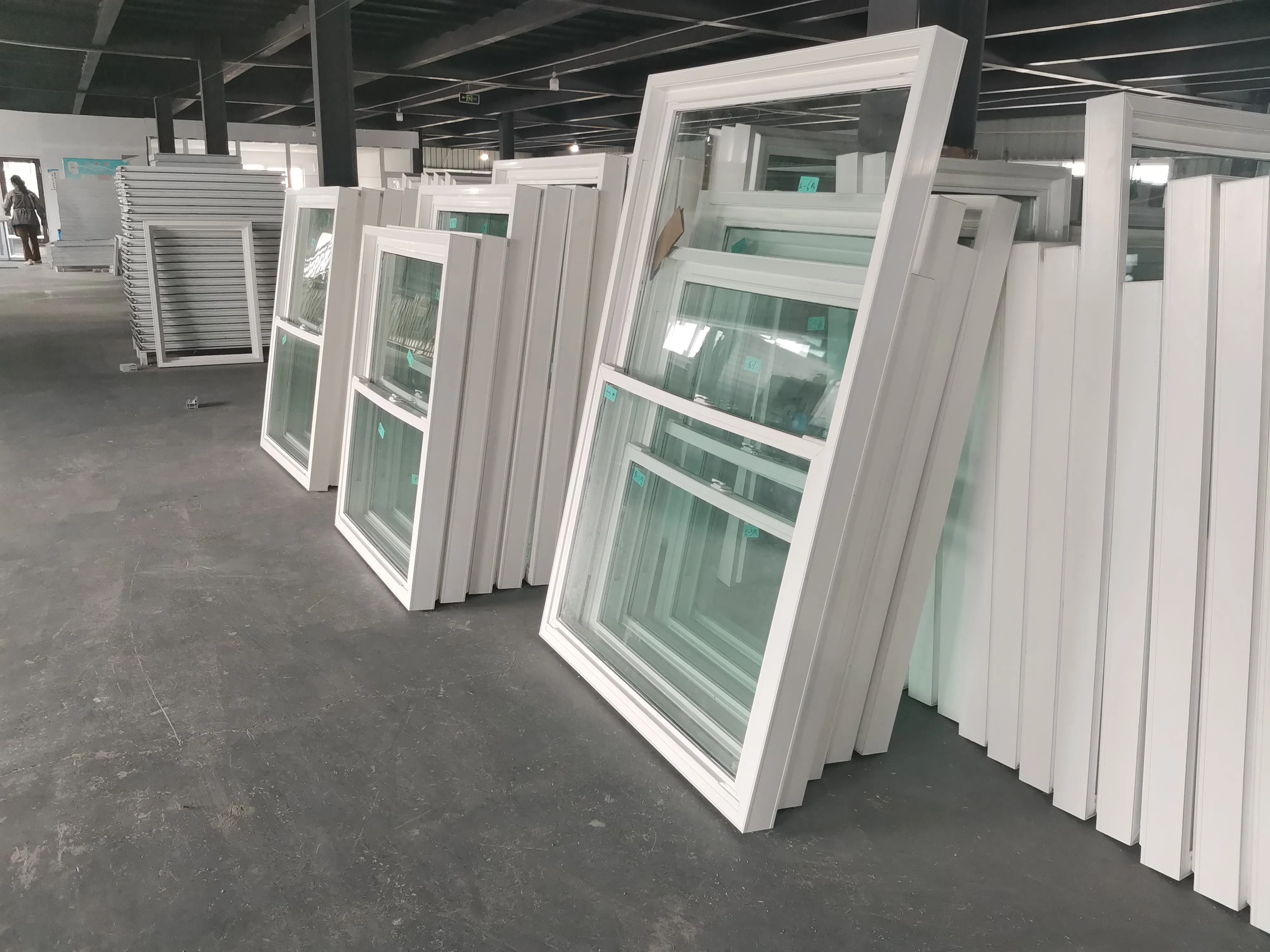 Ventana deslizante de vinilo de doble panel de precio económico, de una sola hoja, de PVC, hacia arriba y hacia abajo