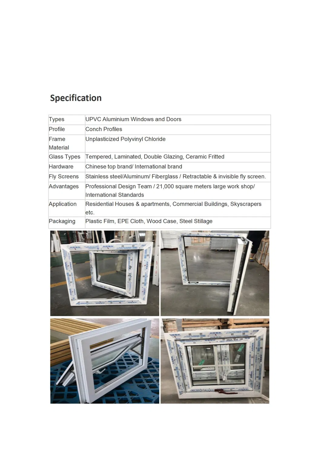 Ventana de PVC deslizante resistente a huracanes