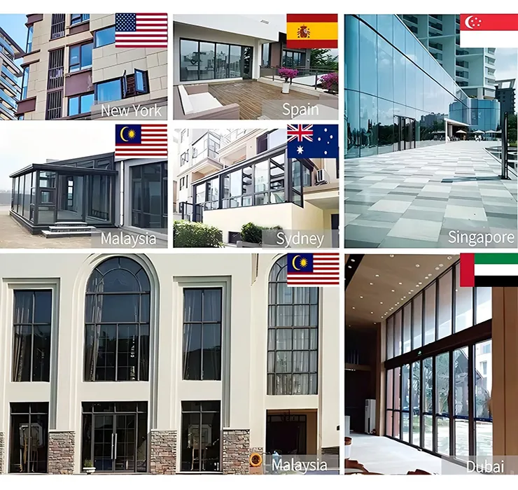 Venta al por mayor de alto rendimiento ventana deslizante de vidrio transparente de gran vista con marco de aluminio