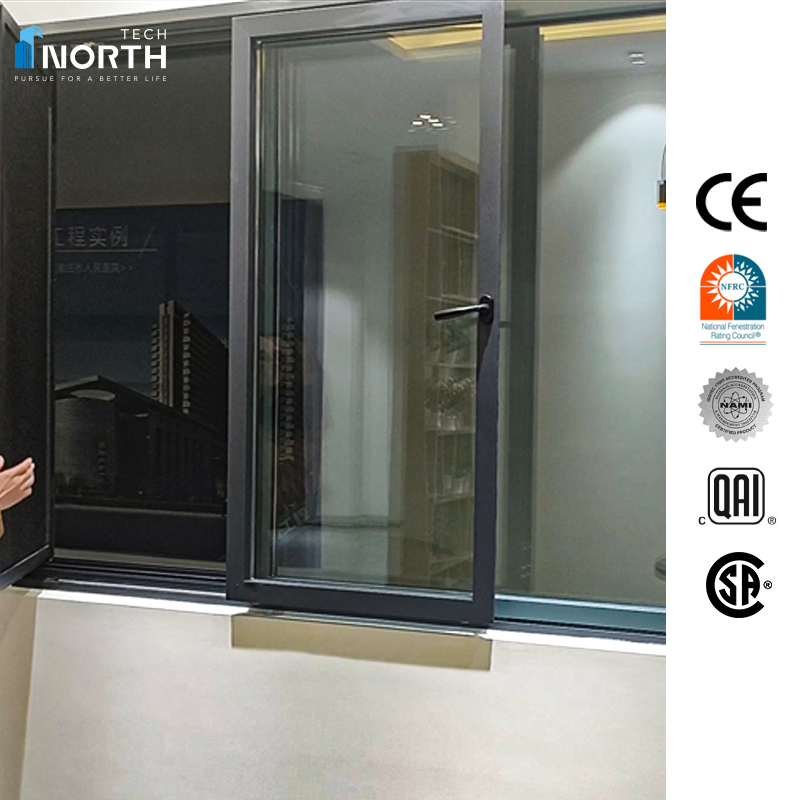 Mejor ventana deslizante de aluminio con ruptura térmica hermética y pantalla integrada