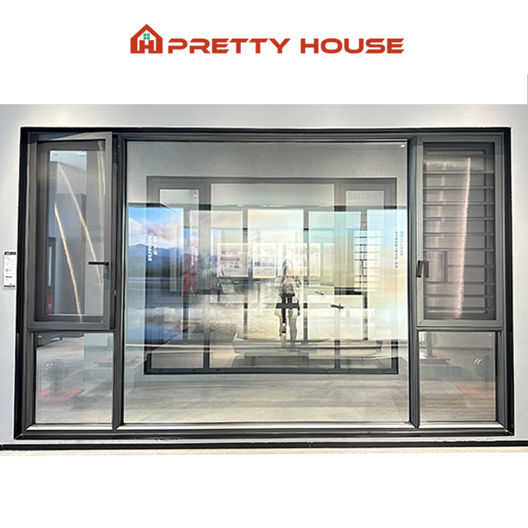 Ventana de aluminio pivotante de marco delgado a prueba de viento de América Standard