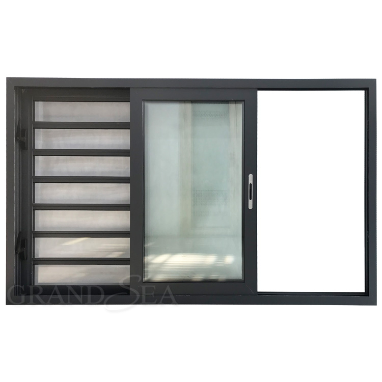 Sistema de deslizamiento grande de ventana deslizante de aluminio con persianas