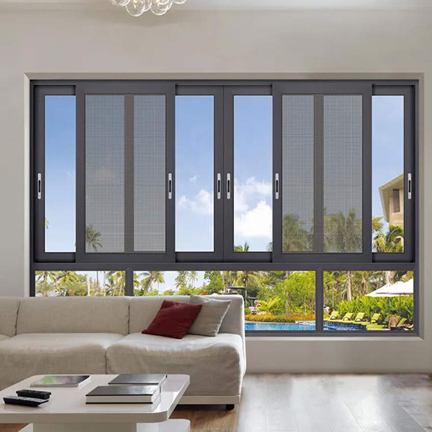 Venta directa de fábrica de ventanas deslizantes de triple acristalamiento para impacto de huracanes, ventana deslizante de PVC