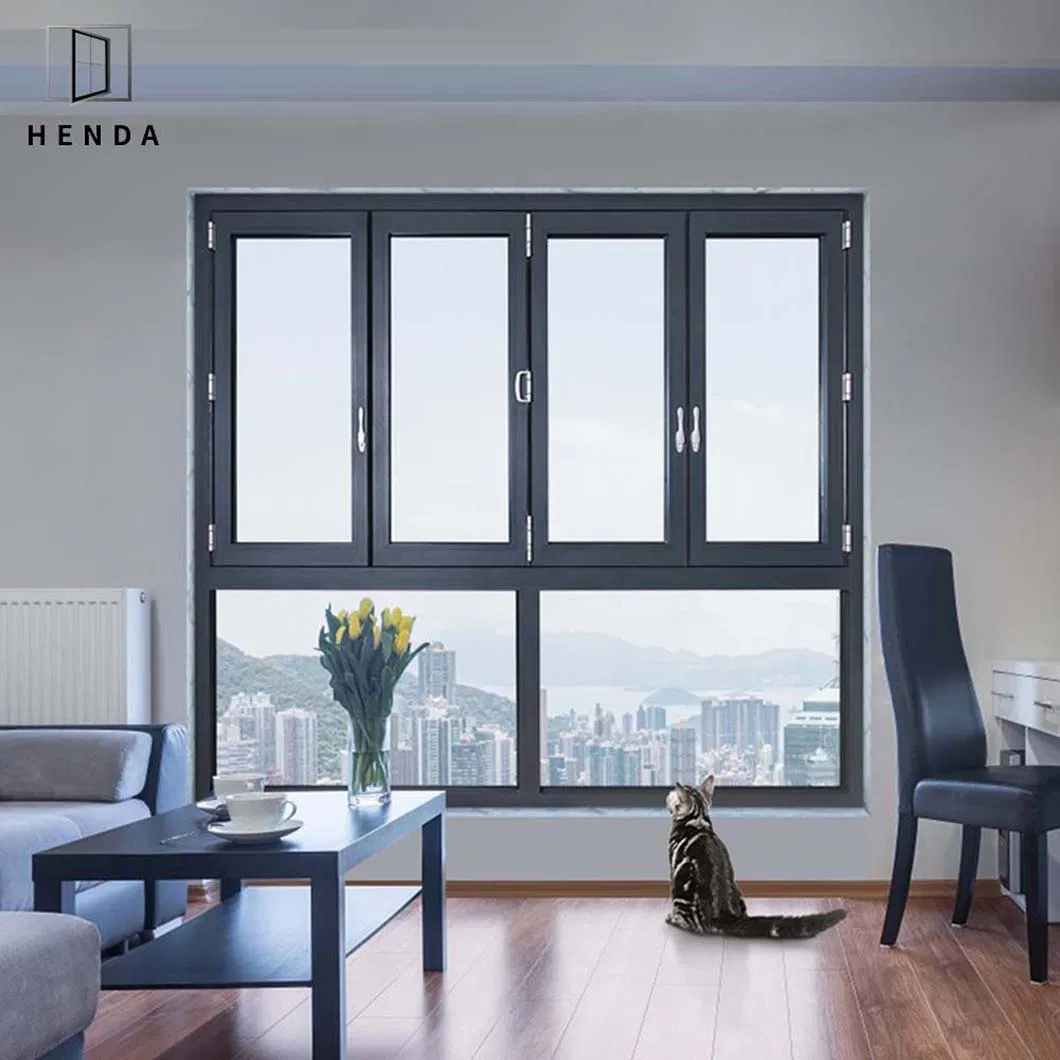 Mejor Calidad Ventana de Aluminio Plegable Ventana Corredera de Balcón Pantalla Vertical Puerta de Cristal Ventana Plegable