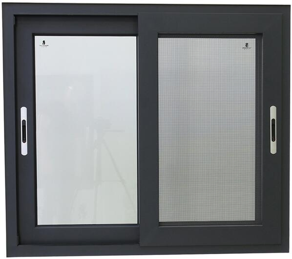 Ventana deslizante de vidrio de aluminio con ruptura térmica de alta calidad según estándares de la UE con mosquitera de acero inoxidable
