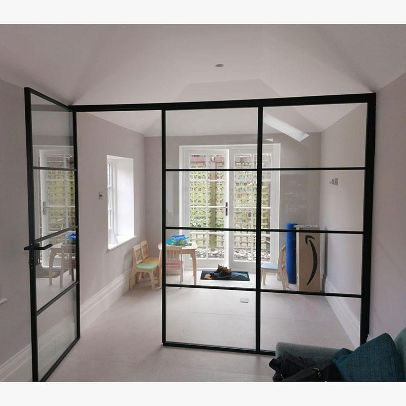 Puertas de vidrio deslizantes de acordeón con ruptura térmica, ventana plegable de aluminio