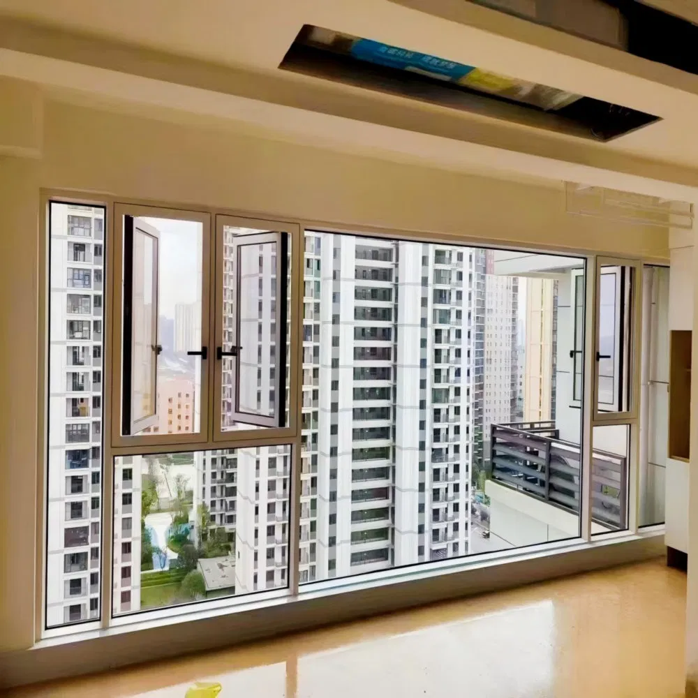 Ventana deslizante de aluminio térmico estable y pequeña prueba para edificios residenciales de gran altura