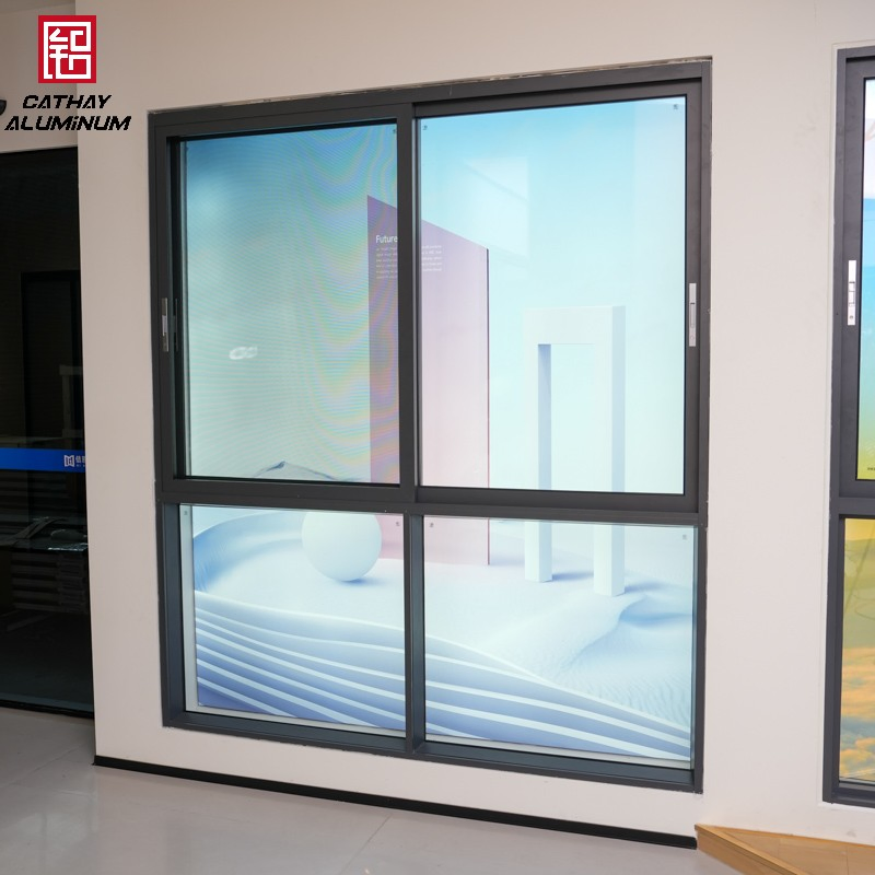 Marco de ventana deslizante de aluminio personalizado con ruptura térmica de alto rendimiento y presión lateral