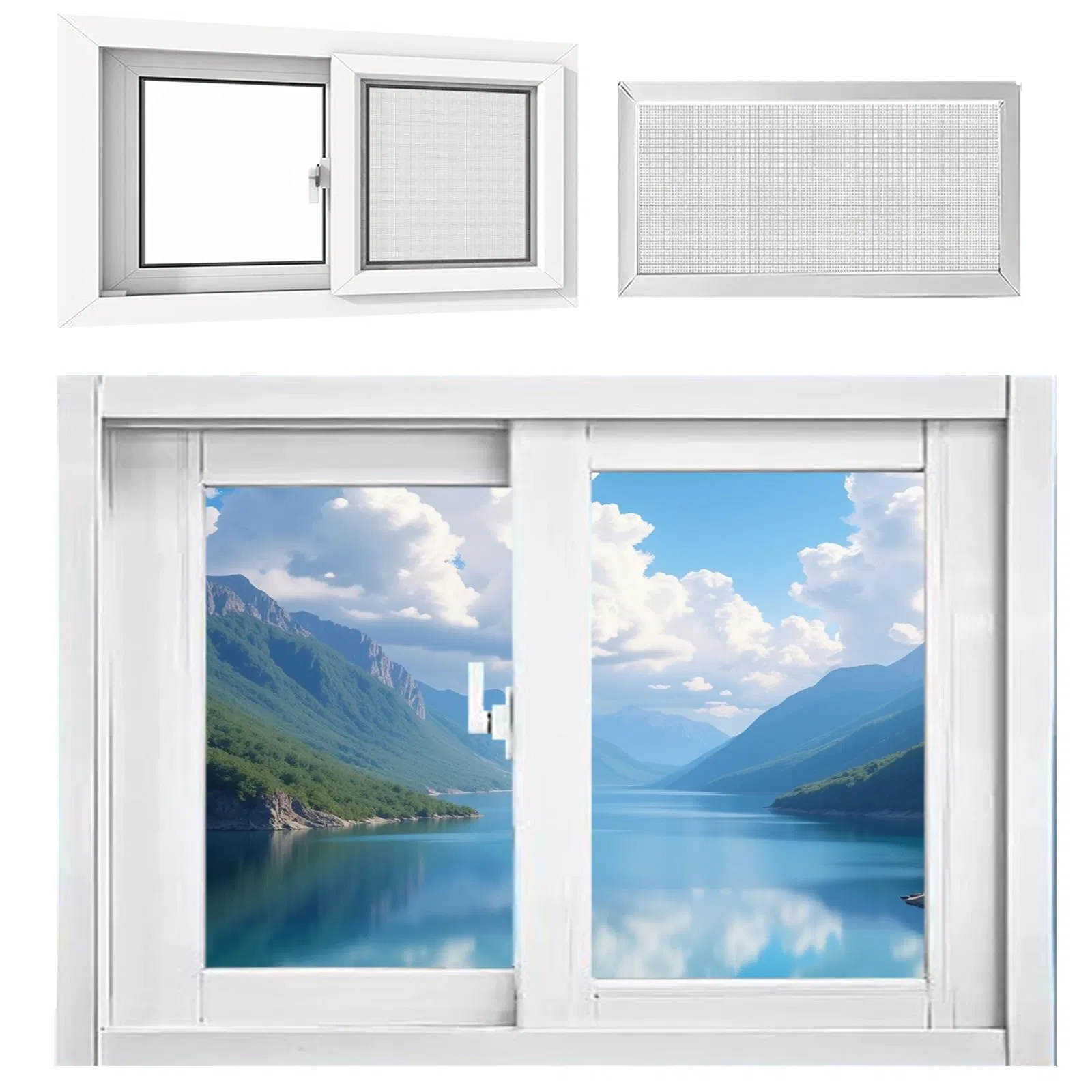Ventana deslizante horizontal de aluminio con aislamiento térmico de aluminio duradero de fábrica